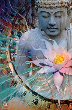 Framed Buddha - Living Radiance Print