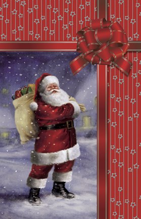 Framed Santa&#39;s Red Christmas Gift Print