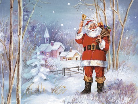Framed Santa&#39;s Winter Chime Print