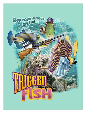 Framed Trigger Fish Print