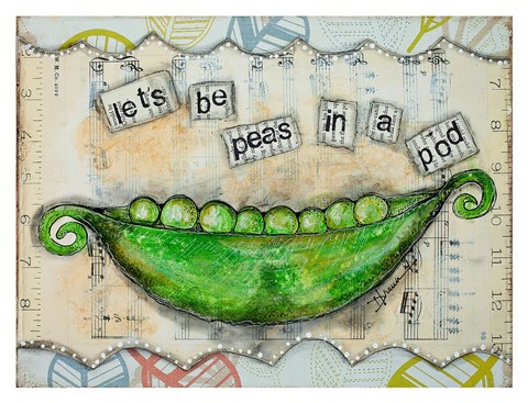 Framed Let&#39;s Be Peas Print