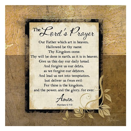 Framed Lord&#39;s Prayer Print