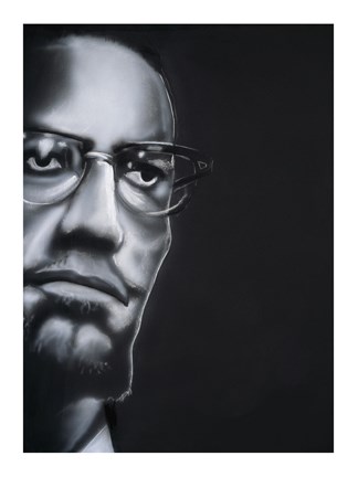 Framed Portrait of Malcolm X Print