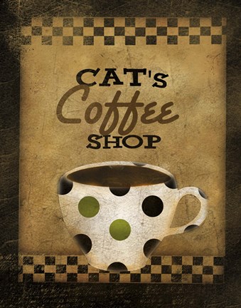 Framed Cats Coffee Shop Print
