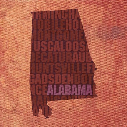 Framed Alabama State Words Print