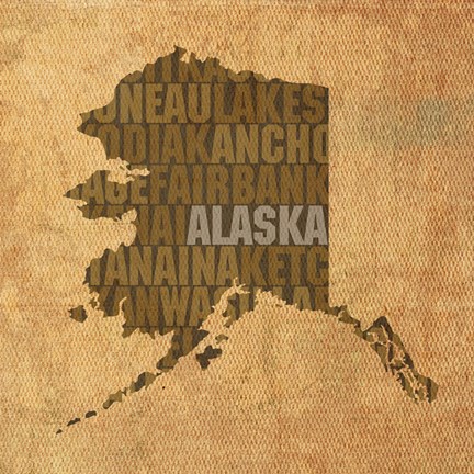 Framed Alaska State Words Print
