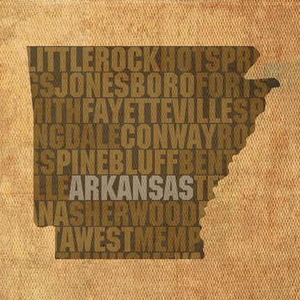 Framed Arkansas State Words Print