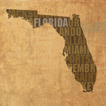 Framed Florida State Words Print