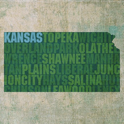 Framed Kansas State Words Print