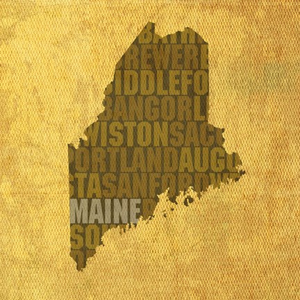 Framed Maine State Words Print