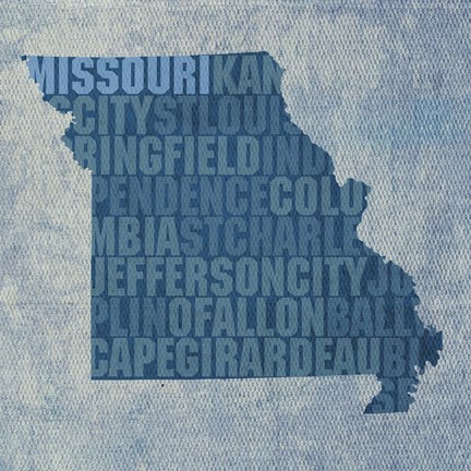 Framed Missouri State Words Print