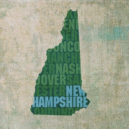 Framed New Hampshire State Words Print