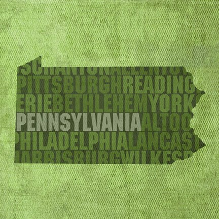 Framed Pennsylvania State Words Print