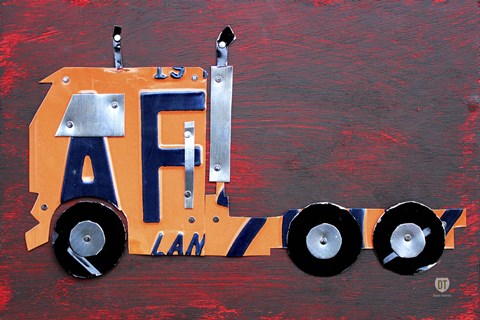 Framed Semi Truck License Plate Art Print