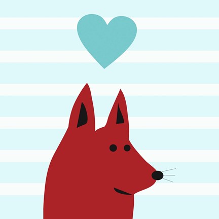 Framed Happy Red Dog Love Print