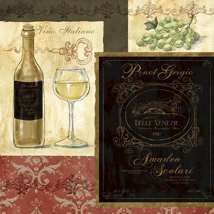 Framed Italian Wine Patch Print