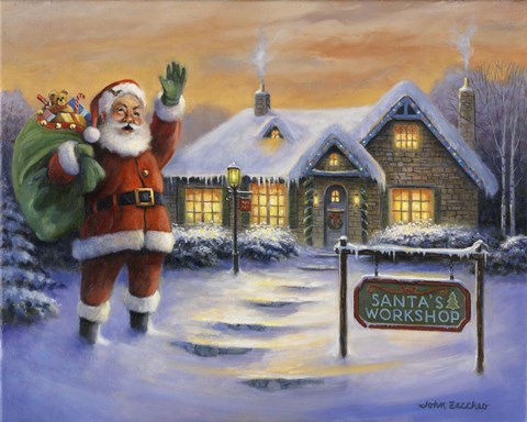 Framed Santa&#39;s Workshop Print