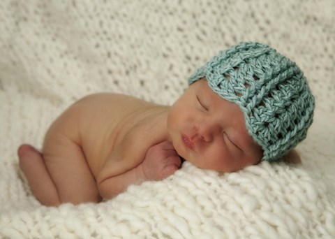 Framed Baby And Blue Cap Print