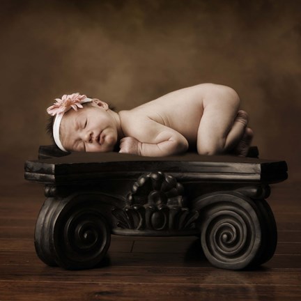Framed Baby On Pedestal Print