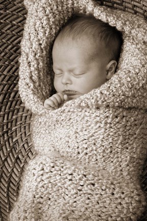 Framed Baby In Knit Print