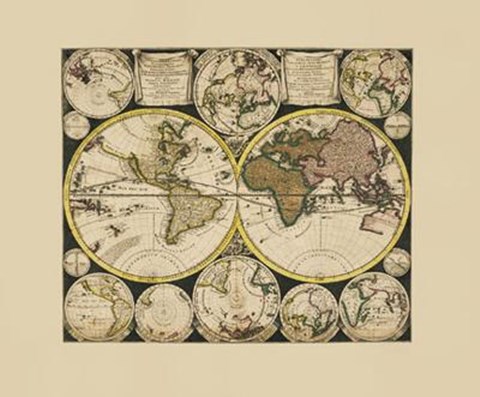 Framed Globi Terrestris (Map) Print