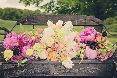 Framed Flower Bench Print