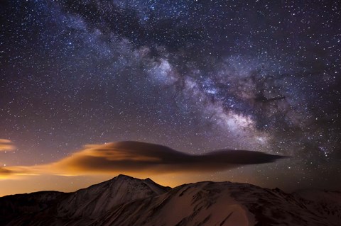 Framed Milky Way Over The Rockies Print