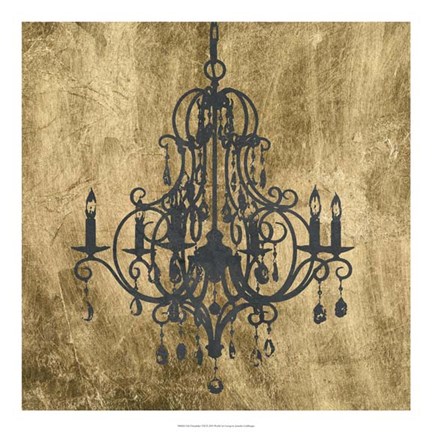 Framed Gilt Chandelier VIII Print