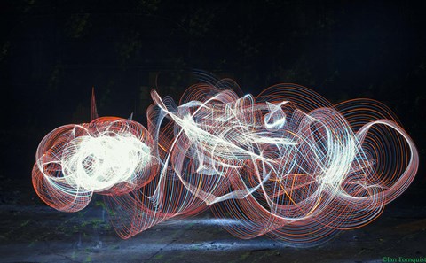 Framed Dancing Light Wave Print