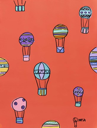 Framed Balloons - Red Print