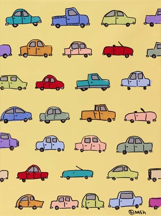 Framed Cars - Yellow Print