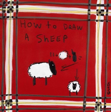 Framed How to Draw A Sheep Print