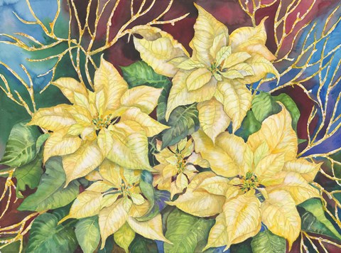 Framed Golden Poinsettia Print