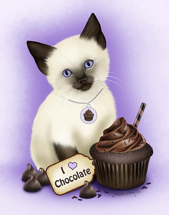 Framed Chocolate Cupcake Kitten Print