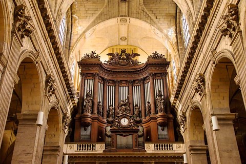 Framed Pipe Organ in Eglise Saint Sulpice Print