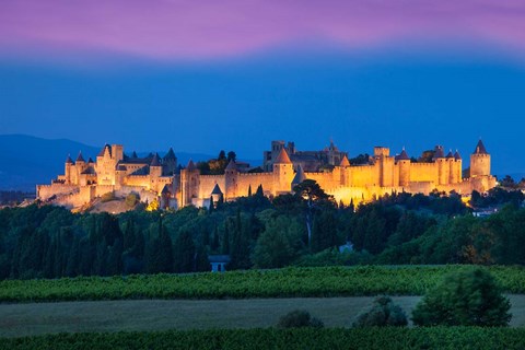 Framed La Cite Carcassonne, Fortified Medieval Town Print