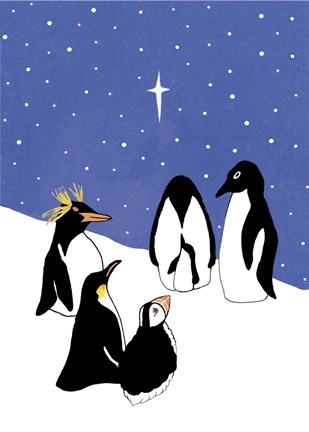 Framed 3 Wise Penguins Print