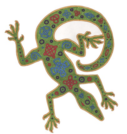 Framed Lizard Celtic Knots Print