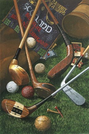 Framed Golf Antiques Print