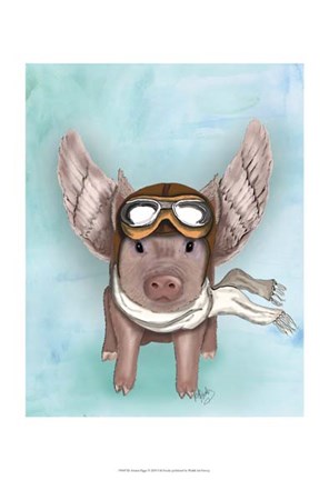 Framed Aviator Piggy II Print