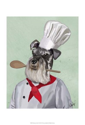 Framed Schnauzer Chef Print