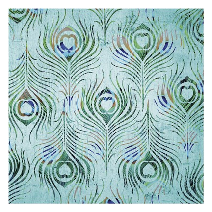 Framed Peacock Pattern 2 Print