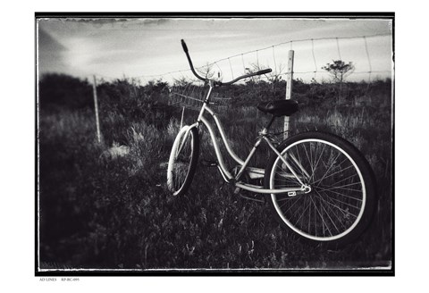 Framed Bike BW With Border Print