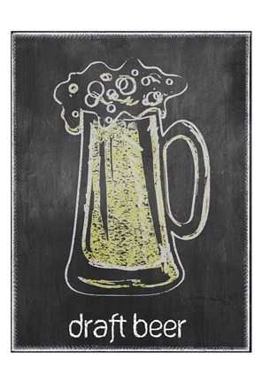 Framed Draft Beer Chalk Print