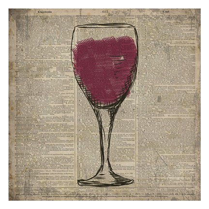 Framed Dictionary Red Wine Print