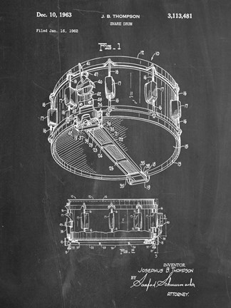 Framed Snare Drum (Thompson) Print