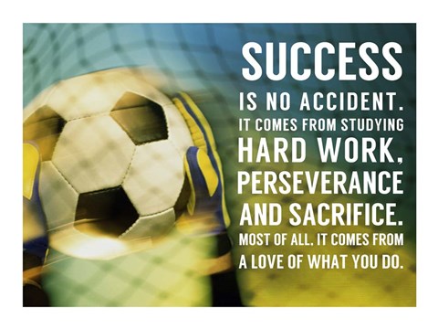 Framed Success Soccer Quote Print