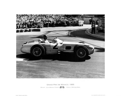 Framed Grand Prix de Monaco 1955 Print