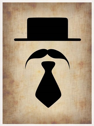 Framed Hat Glasses and Mustache 5 Print