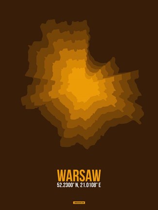 Framed Warsaw Radiant Map 1 Print